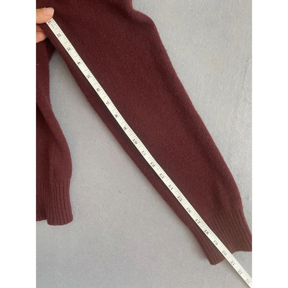 Banana Republic Men M Wool Sweater 1/4 Zip Burgundy Stripe Italian Yarn Mock Lux